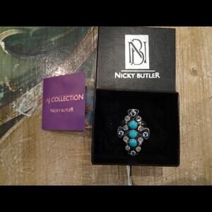 VINTAGE NICKY BUTLER LIMITED EDITION TURQUOISE MOONSTONE TOPAZ RING